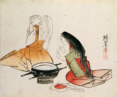 Una joven enhebrando una aguja por Chinnen (1792-1851), pub. c.1830 de Unbekannt Unbekannt