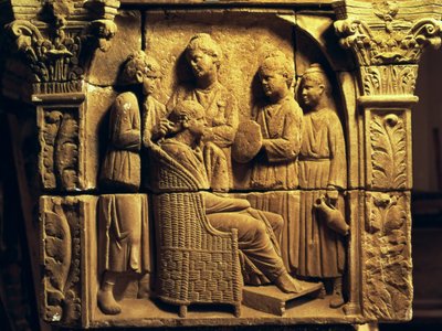 Bajorrelieve de un peluquero, romano, c. siglo II de Unbekannt Unbekannt