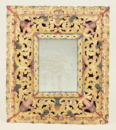 Espejo tallado y pintado de Carlos II de Unbekannt Unbekannt