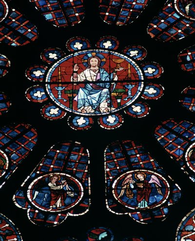 Cristo en Majestad; rosetón sur, c.1226 de Unbekannt Unbekannt