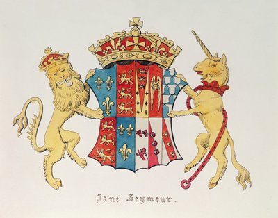 Escudo de armas de Jane Seymour (c.1509-37), tercera esposa del Rey Enrique VIII de Inglaterra (1491-1547) de Unbekannt Unbekannt