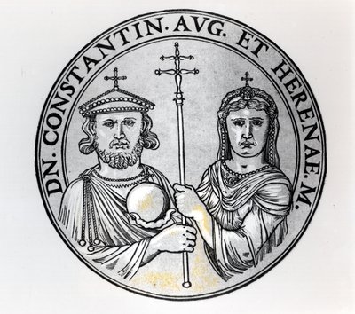 Constantino VI (770-c.797 d.C.) y su madre Irene (grabado) de Unbekannt Unbekannt