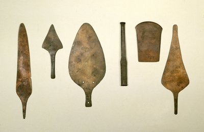 Instrumentos de cobre, Harappa, 2300-1750 a.C. de Unbekannt Unbekannt