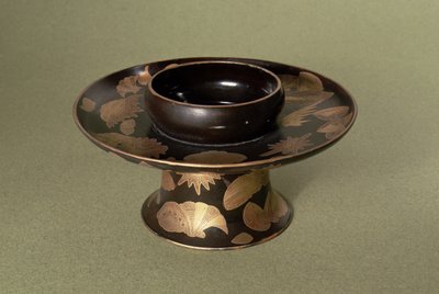 Soporte para taza con decoración Nashiji, japonés, siglo XIX de Unbekannt Unbekannt