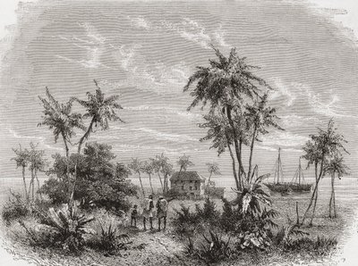 Casa de David Livingstone en Zanzíbar, Túnez, África Oriental, ilustración de 
