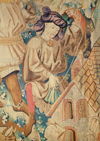 Detalle de uno de los Tapices de Caza de Devonshire, Arras 1425-50 de Unbekannt Unbekannt
