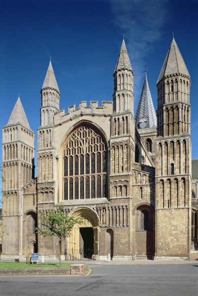 Vista exterior de la entrada oeste de la Catedral de Rochester de Unbekannt Unbekannt