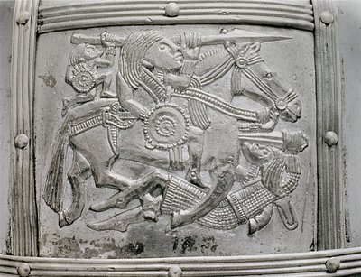 Fragmento de casco, del Tesoro de Sutton Hoo, siglo VII d.C. de Unbekannt Unbekannt
