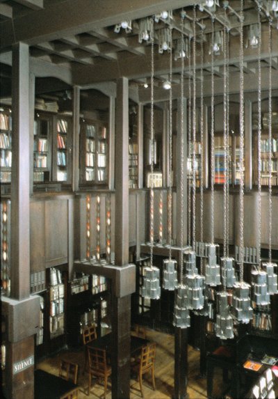 Interior de la Escuela de Arte de Glasgow, biblioteca, Escocia, Reino Unido; construida 1897-1909 por Charles Rennie Mackintosh (1868-1928) de Unbekannt Unbekannt