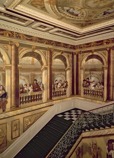 Palacio de Kensington, Vista de la Gran Escalera del Rey, Escuela Inglesa, (siglo XVII) Londres, Reino Unido de Unbekannt Unbekannt