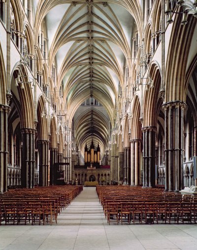 Catedral de Lincoln, 1185-1311, Vista de la nave, construida 1215-55, Lincolnshire, Reino Unido de Unbekannt Unbekannt