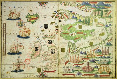 Mapa de Europa, de una reproducción del 