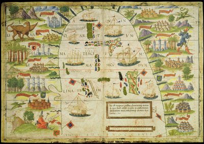 Mapa del mar de China, de un facsímil del 