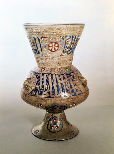 Lámpara de mezquita, con dedicación a Shibi-Abdania Kafur ar-Rumi, mediados del siglo XIV de Unbekannt Unbekannt