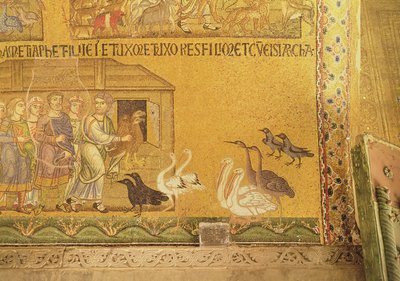 Noé llevando a los animales al arca, mosaico en el vestíbulo de San Marcos, Venecia de Unbekannt Unbekannt