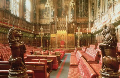 Palacio de Westminster, Interior de la Cámara de los Lores c. 1844, Augustus Welby Pugin de Unbekannt Unbekannt