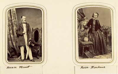 Retratos de Horace Vernet y Rosa Bonheur (foto sepia) de Unbekannt Unbekannt