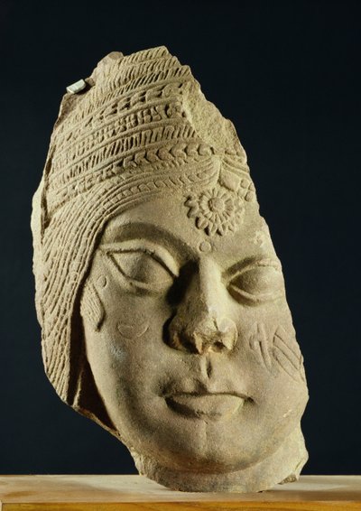 Cabeza de Yakshi de arenisca roja, Bharhut, siglo II a.C. de Unbekannt Unbekannt