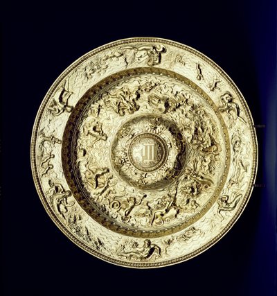 Bacía de plata dorada, repujada, cincelada y grabada, francesa, c.1560-83 de Unbekannt Unbekannt
