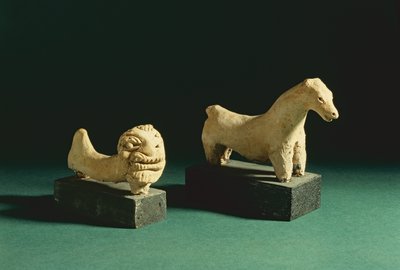 León y caballo de terracota, Mohenjo-Daro, 2300-1750 a.C. de Unbekannt Unbekannt