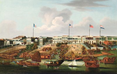 Los Hongs de Cantón - Comercio con China, c.1850 de Unbekannt Unbekannt