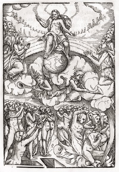 El Juicio Final, basado en un grabado en madera de Hans Holbein el Joven (1497-1543), de 
