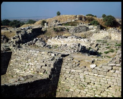 El montículo de Hissarlik, el sitio de la antigua ciudad de Troya, 3000-1100 a.C. de Unbekannt Unbekannt