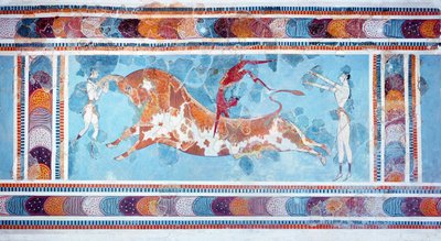 El Fresco del Toreador, Palacio de Knossos, Creta, c.1500 a.C. de Unbekannt Unbekannt