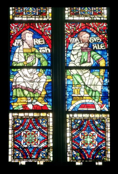 Los profetas Matusalén y Jareth de la ventana del transepto sur, siglo XII de Unbekannt Unbekannt