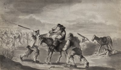 Viajero asaltado, posiblemente Hudibras de Samuel Butler, c.1790 de Unbekannt Unbekannt
