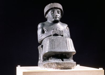 00324 Gudea, Príncipe de Lagash, estatua dedicada a Ningizzada, neo-sumeria, de Telloh, antigua Girsu, c.2130 a.C. de Unbekannt