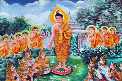 Historia de la vida de Buda Shakyamuni, Wat Inpeng, Vientiane, Laos de Unbekannt