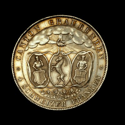 4 francos suizos, moneda suiza de Unbekannter Künstler