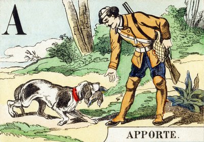 A: Traer - El Alfabeto de la Caza, c.1890 (grabado) de Unbekannt