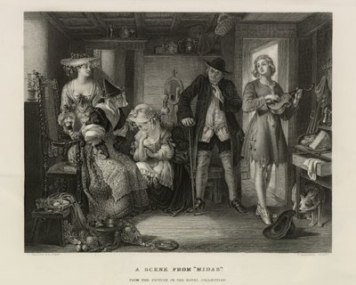Una escena de Midas, Gran Bretaña, c.1850 (grabado) de Unbekannter Künstler