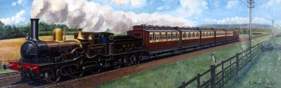 Un tren del West Lancashire Railway remolcado por la locomotora 