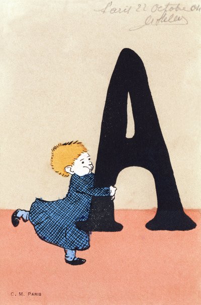 A como atrapar - Alfabeto infantil. C. M. editor, París. Tarjetas postales pintadas a mano, franqueadas en 1904. Dimensiones: 14 x 9 cm de Unbekannt