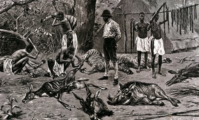 Un gran día de caza 1900 (grabado) de Unbekannter Künstler