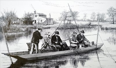 Un grupo de jóvenes pescando de Unbekannt