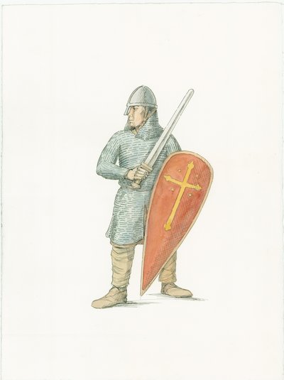 Reconstrucción de un caballero normando hacia 1066 de Unbekannter Künstler