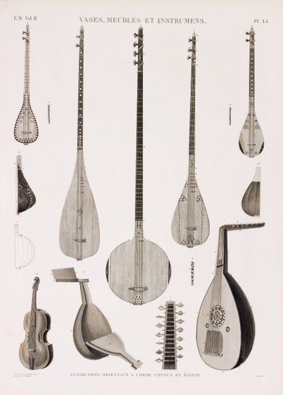 Serie de ilustraciones de instrumentos musicales de Unbekannt
