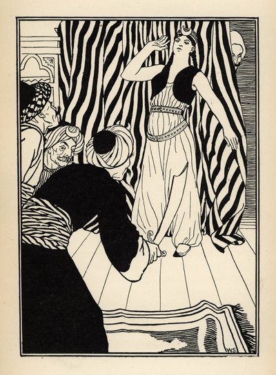 Un sultán esconde al Barón de Munchausen. Ilustración de William Strang (1859-1921) y JB Clark del libro Las aventuras del Barón de Munchausen, de Rudolf Erich Raspe (1736-1794) (1789) de Unbekannt