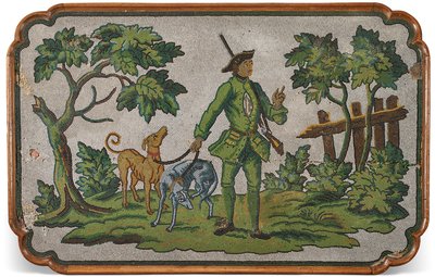 Tablero de una mesa auxiliar alemana de roble y abalorios, c. 1740 de Unbekannter Künstler