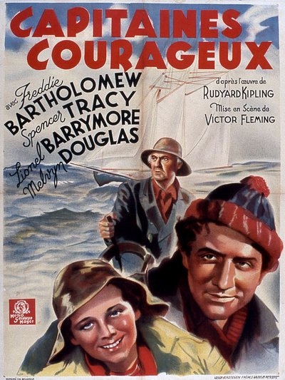 Cartel de la película Capitanes intrépidos con Freddie Bartholomew (niño), Spencer Tracy y Lionel Douglas 1937 (según Rudyard Kipling) de Unbekannt