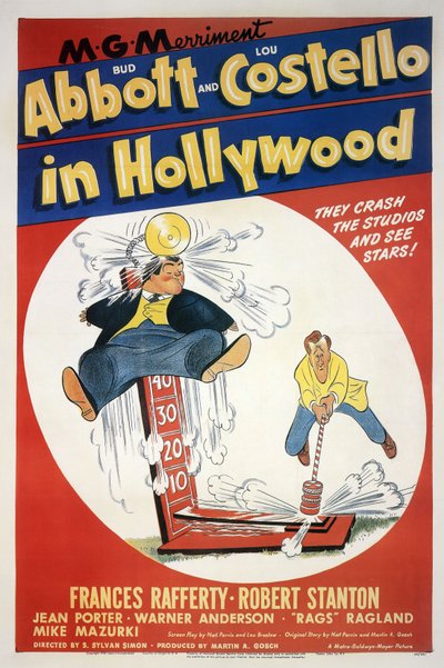 Cartel de la película Deux nigauds à Hollywood, ABBOTT AND COSTELLO IN HOLLYWOOD de Sylvan Simon con Bud Abbott y Lou Costello 1945 de Unbekannt