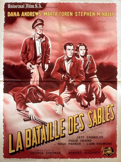 Cartel de la película La batalla de las arenas con Dana Andrews, Marta Toren y Stephen McNally 1949 de Unbekannt