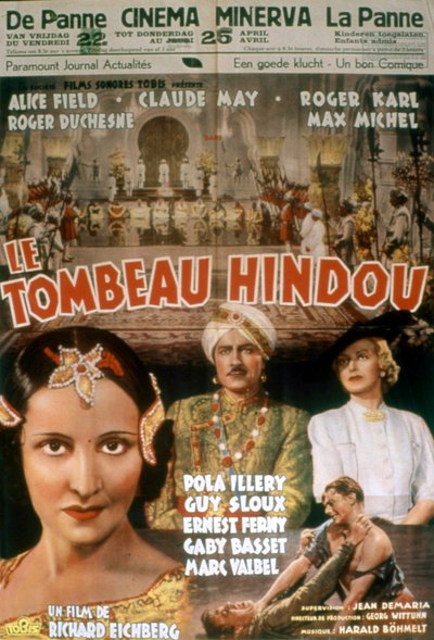 Cartel de la película La tumba hindú de Richard Eichberg 1938 de Unbekannt
