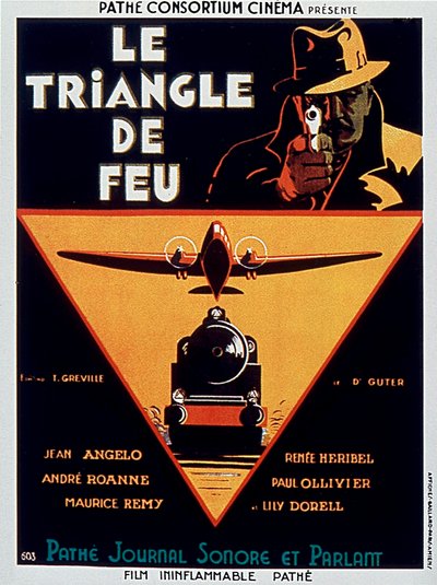 Cartel de la película Le triangle de feu con Jean Angelo 1932 de Unbekannt