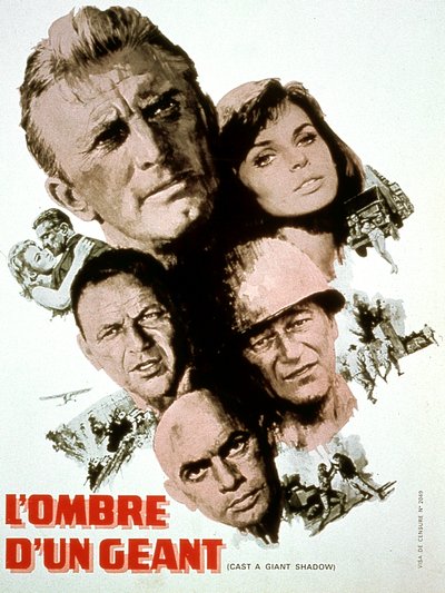 Cartel de la película Casting a Giant Shadow de Melville Shavelson con Kirk Douglas, Yul Brynner, Frank Sinatra, John Wayne y Senta Berger 1966 de Unbekannt