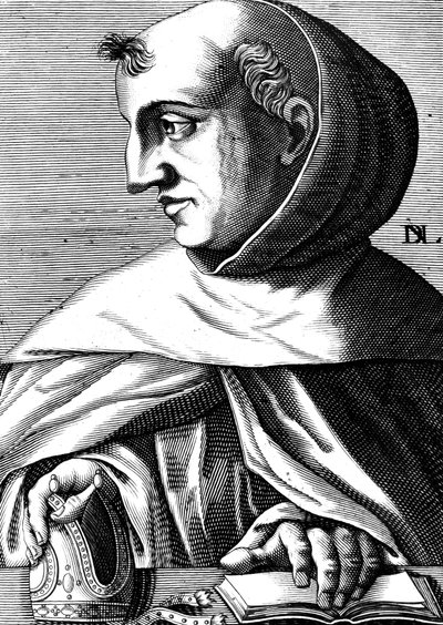 Albert Magnus (1193/1206-1280) monje dominico alemán , científico, filósofo y teólogo, grabado de Unbekannter Künstler